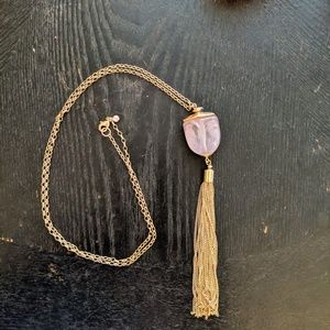 Tassel and Stone Statement Necklace